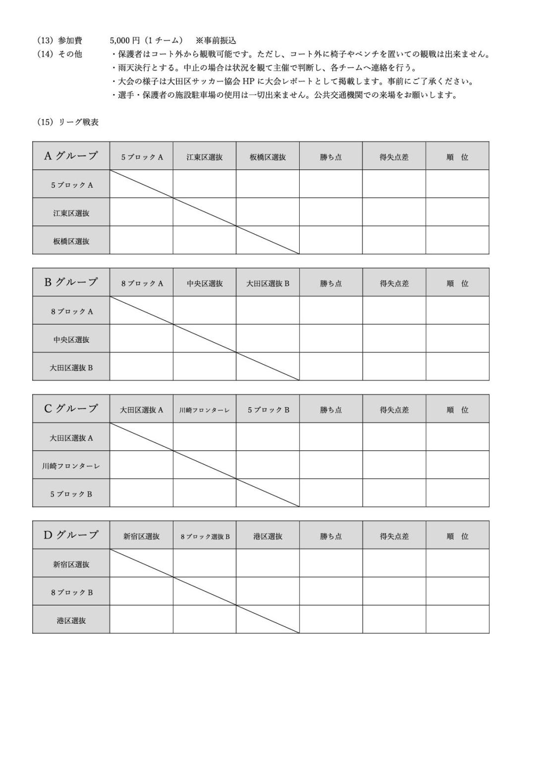 第4回大田区選抜研修大会要項