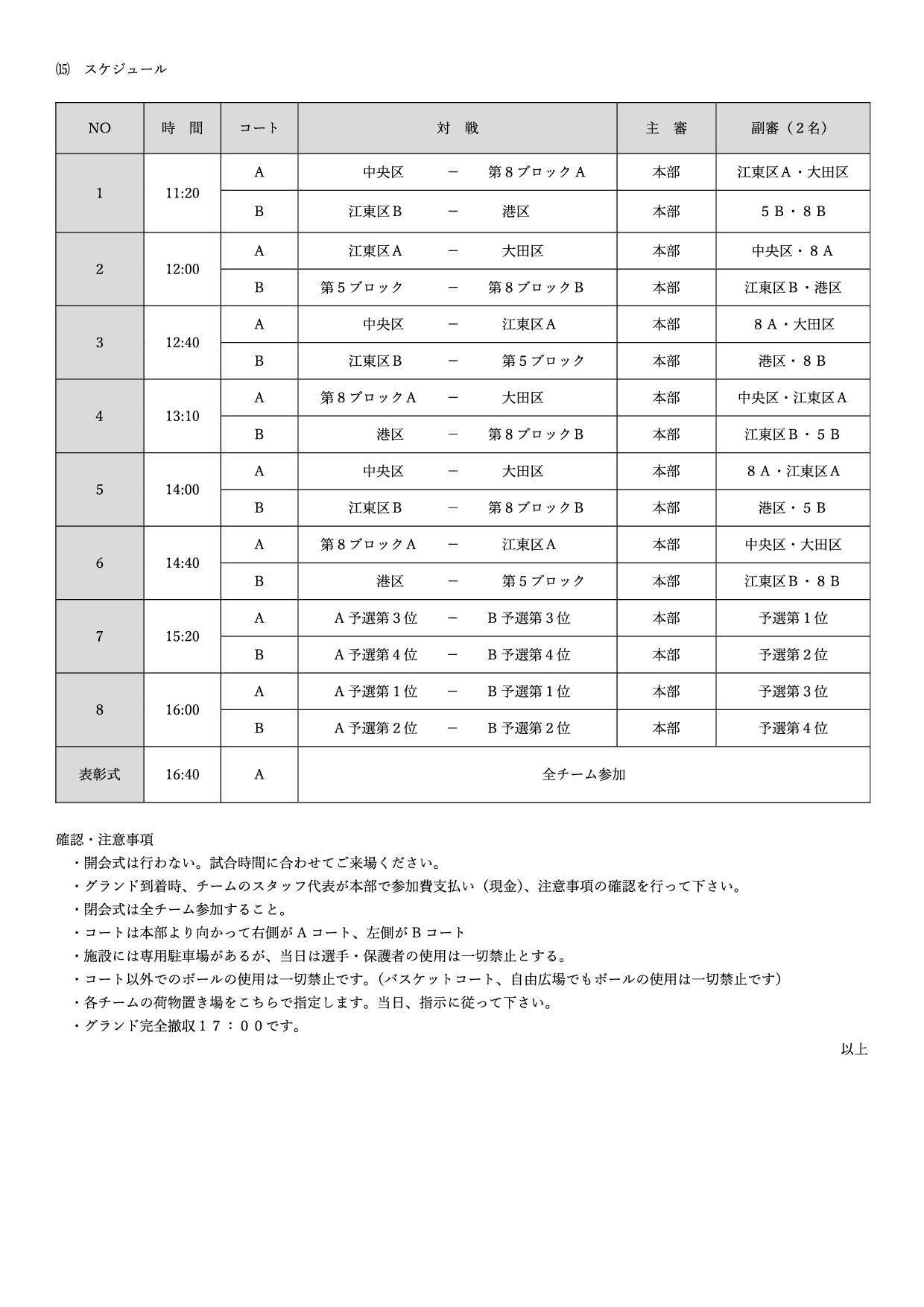 大田区選抜研修大会