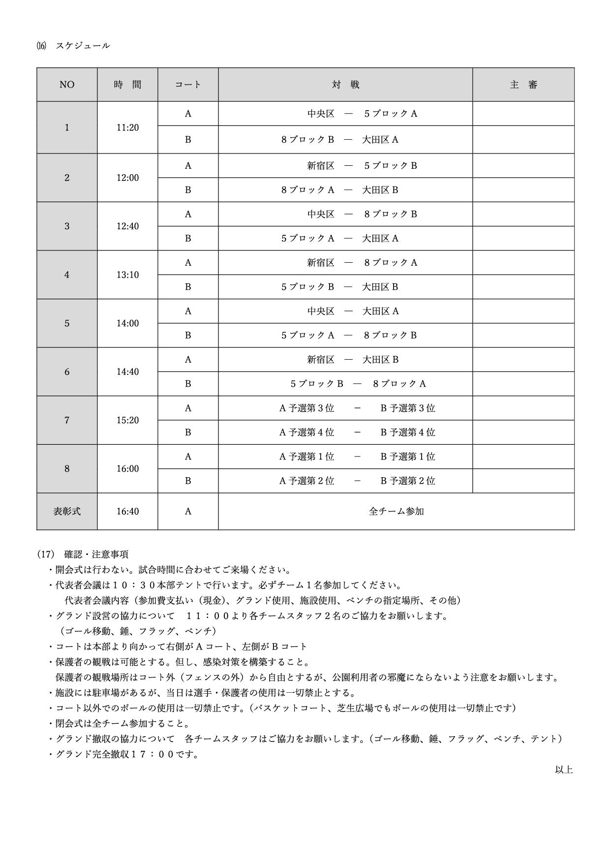 第２回大田区選抜研修大会