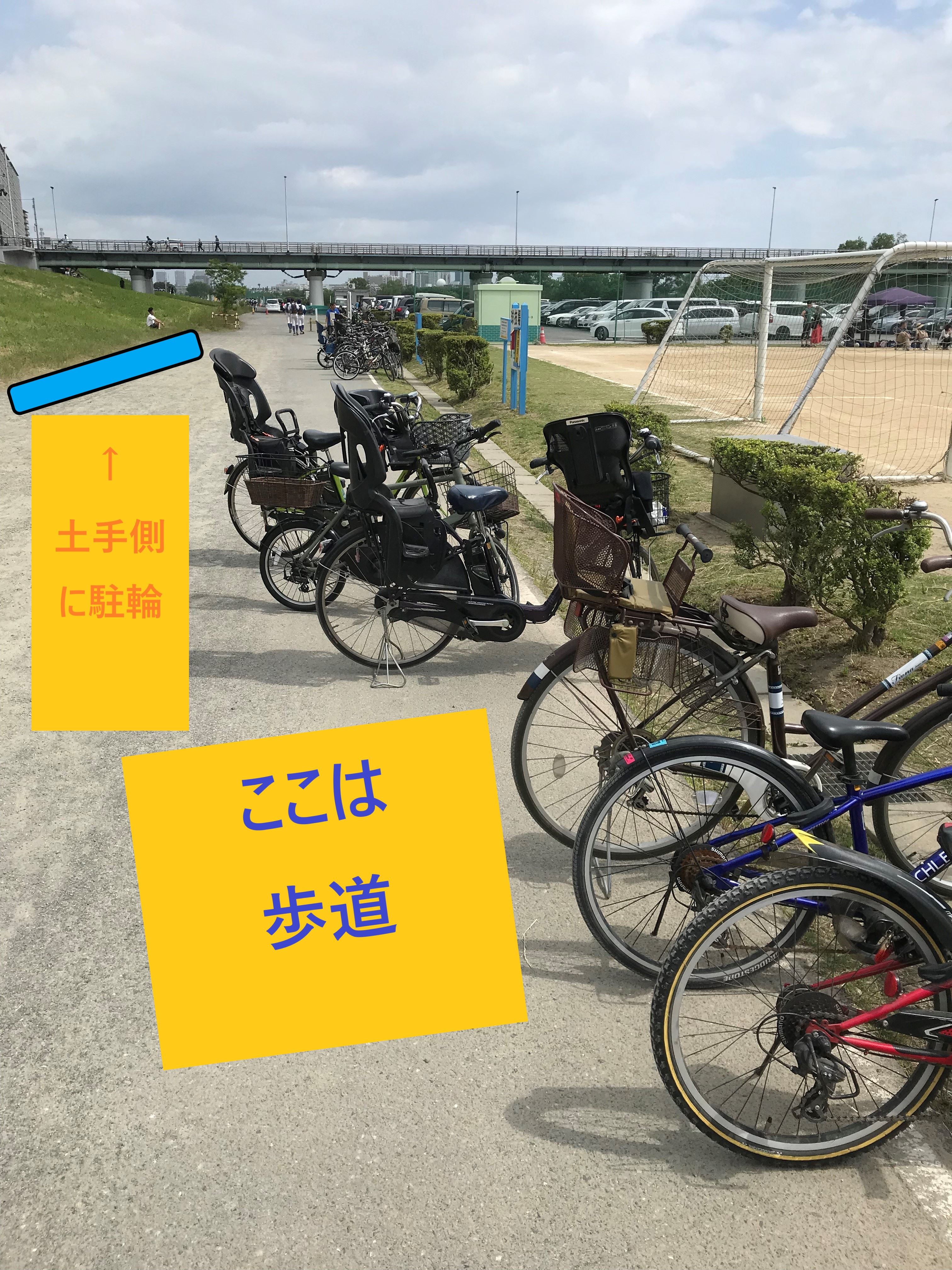 歩道に駐輪禁止